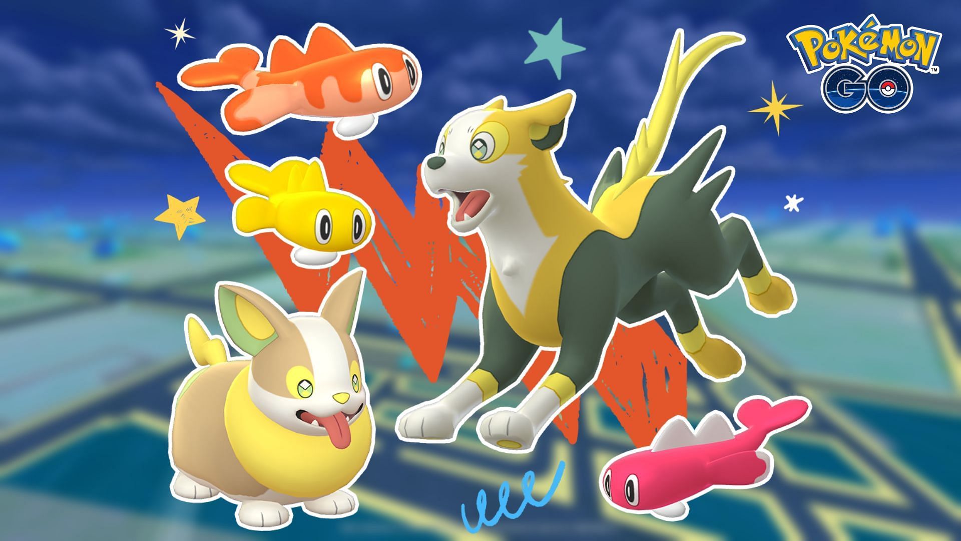 Yamper, Boltund, and Tatsugiri will be arriving in the Pokemon GO Delightful Days season (Image via TPC)